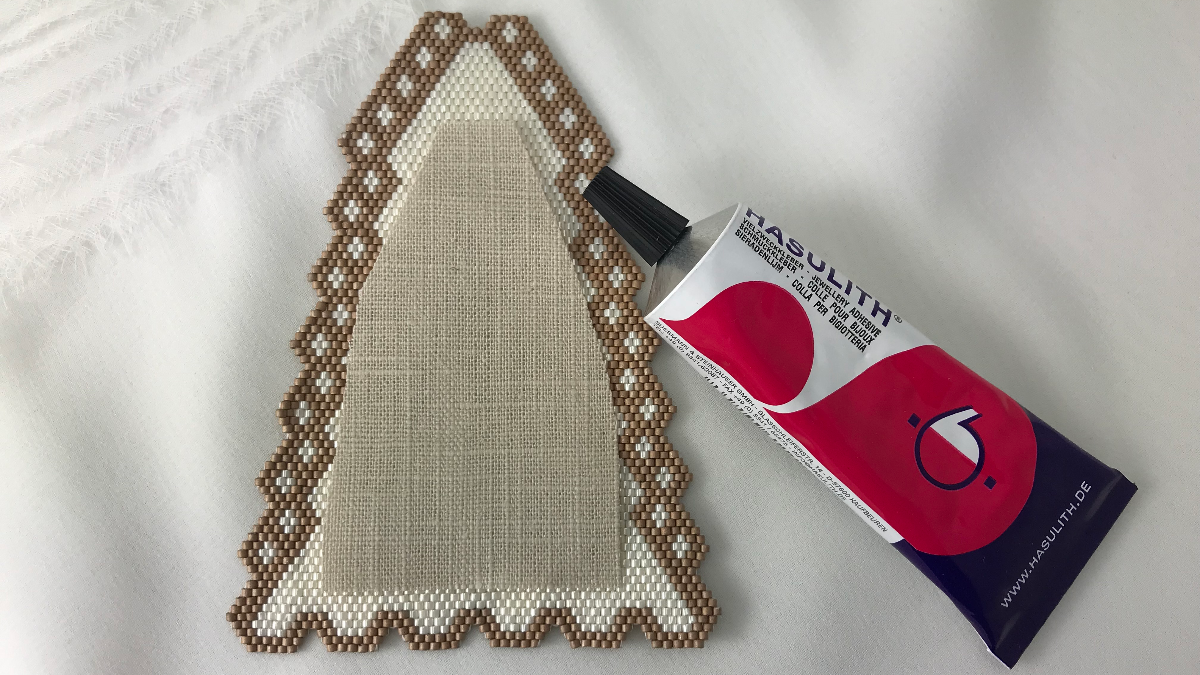 Etui pour ciseaux de couture en tissage de perles brick stitch avec perles Miyuki Délicas 11/0 : Etape 4