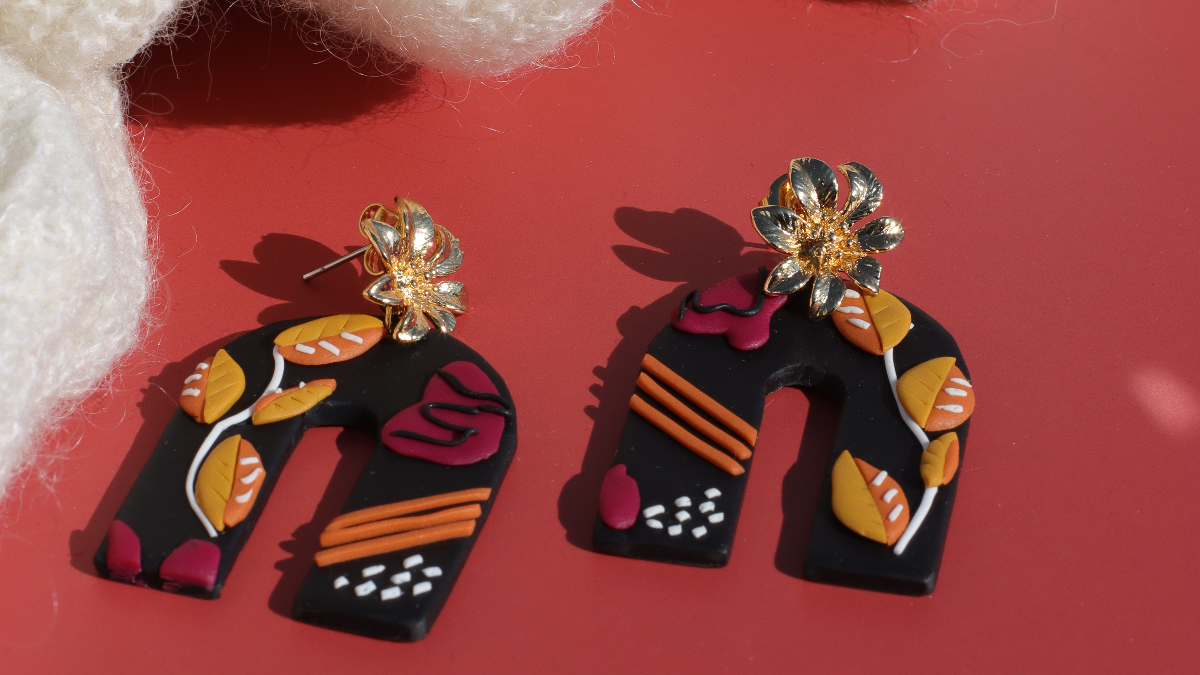 Schéma Boucles d'oreilles technique slab en pâte polymère