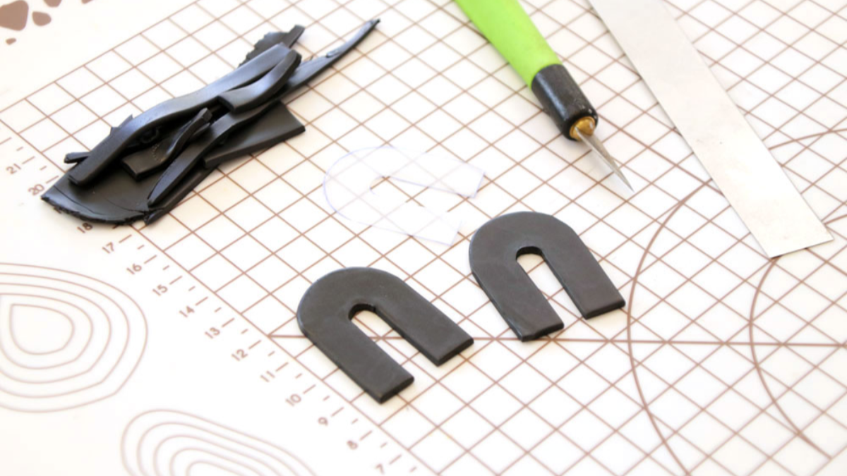 Boucles d'oreilles technique slab en pâte polymère : Etape 3