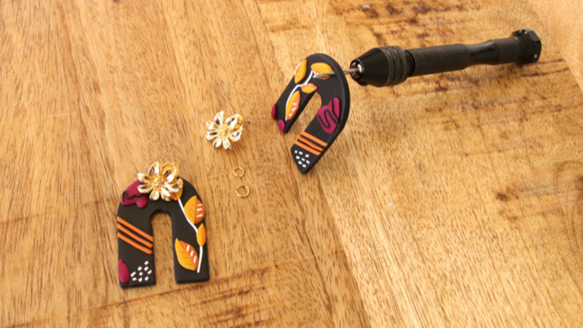 Boucles d'oreilles technique slab en pâte polymère : Etape 10