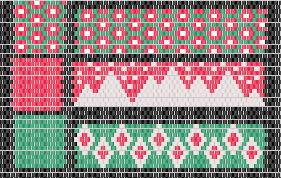 Schéma DIY Paquets cadeaux de Noël en relief en tissage de perles Miyuki