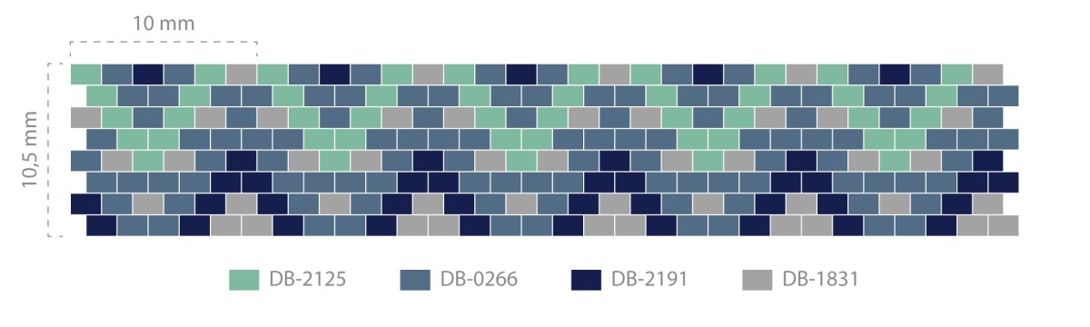 Schéma Bracelet Miyuki en Peyote Pair Bleu et Argenté