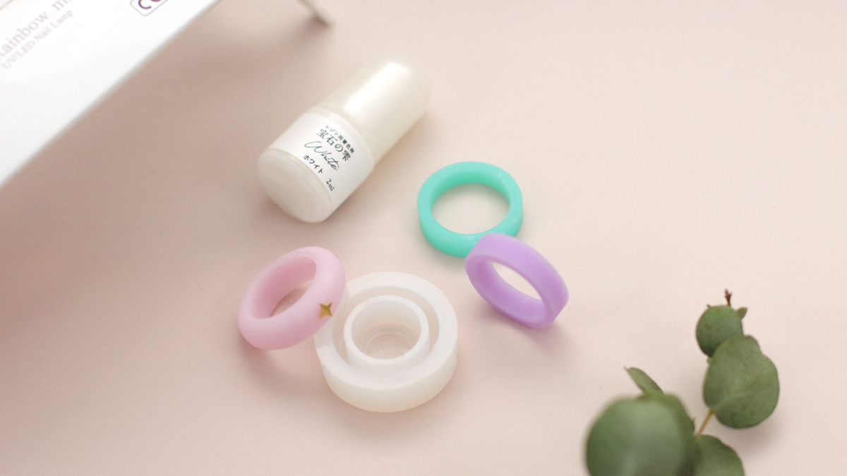 Schéma DIY Bagues en résine UV LED effet dépoli couleurs pastel