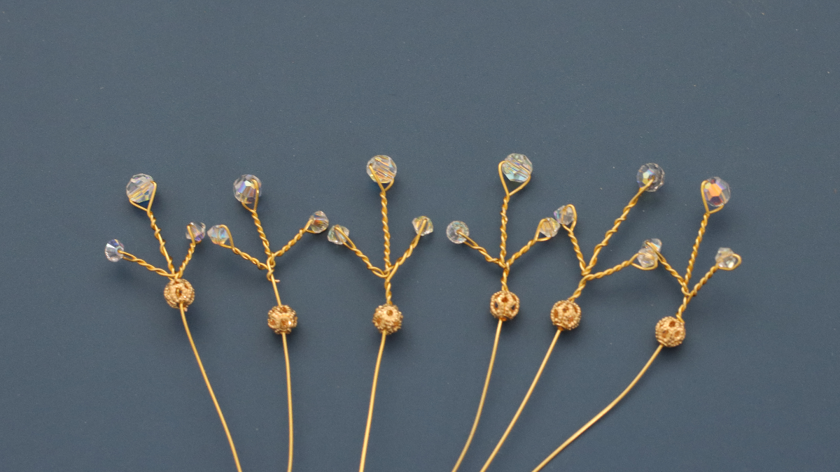 DIY Flocon de neige en perles cristal et fil métallique : Etape 5