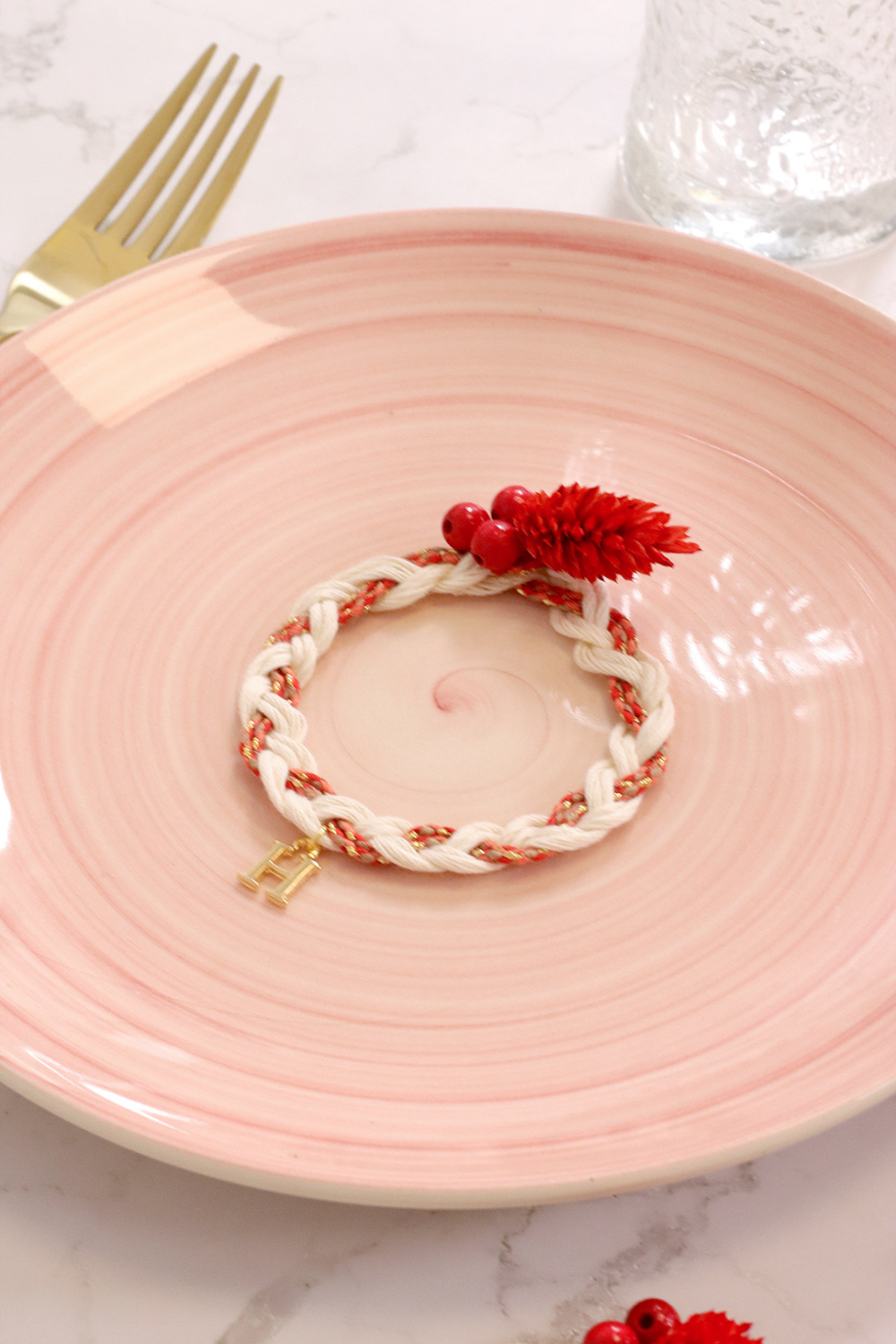 DIY facile Deco Couronne de noël Marque place en corde