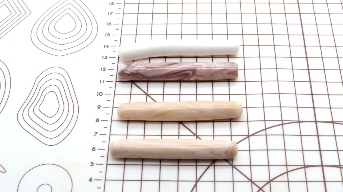 Bracelet élastique perles tubes incurvés en pâte Fimo et Cernit : Etape 3