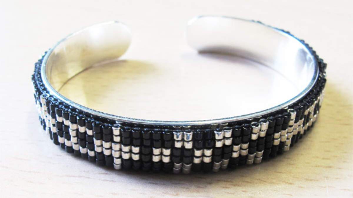 Schéma Bracelet manchette tissé en perles Miyuki Delicas