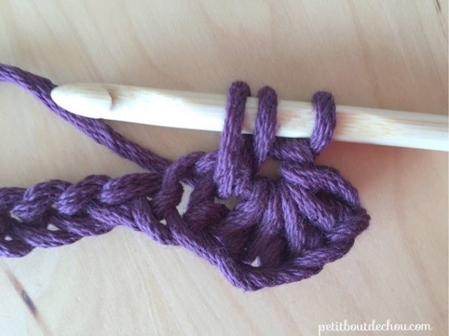 Manique au crochet en point étoile avec du fil coton : Etape 7