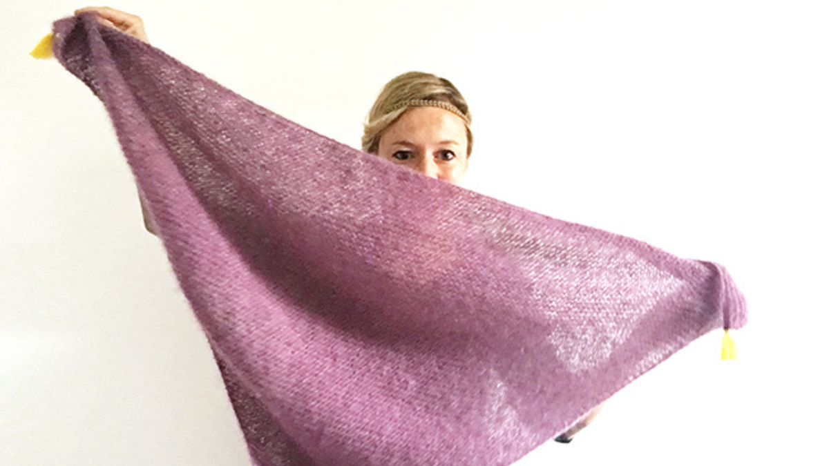 DIY tricot - Trendy châle avec pompons en laine mohair et soie : Etape 8