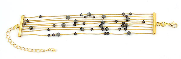 Bracelet Multirangs toupies PureCrystal chaîne serpentine : Etape 5