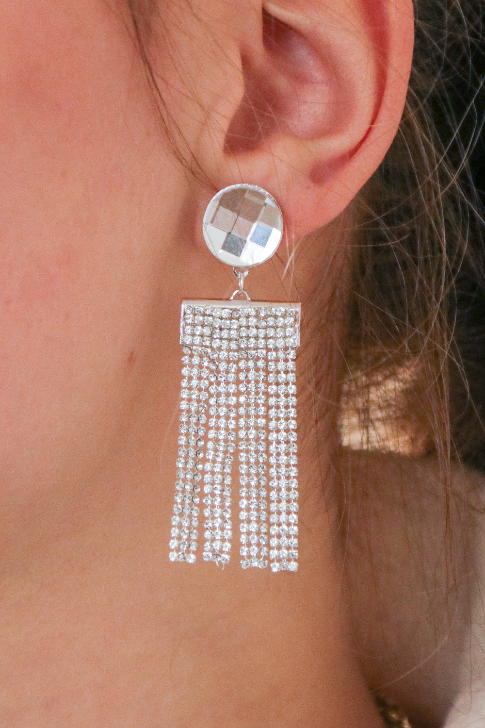 Schéma DIY Boucles d'oreilles pendantes Crystal Mesh strass et cabochons PureCrystal
