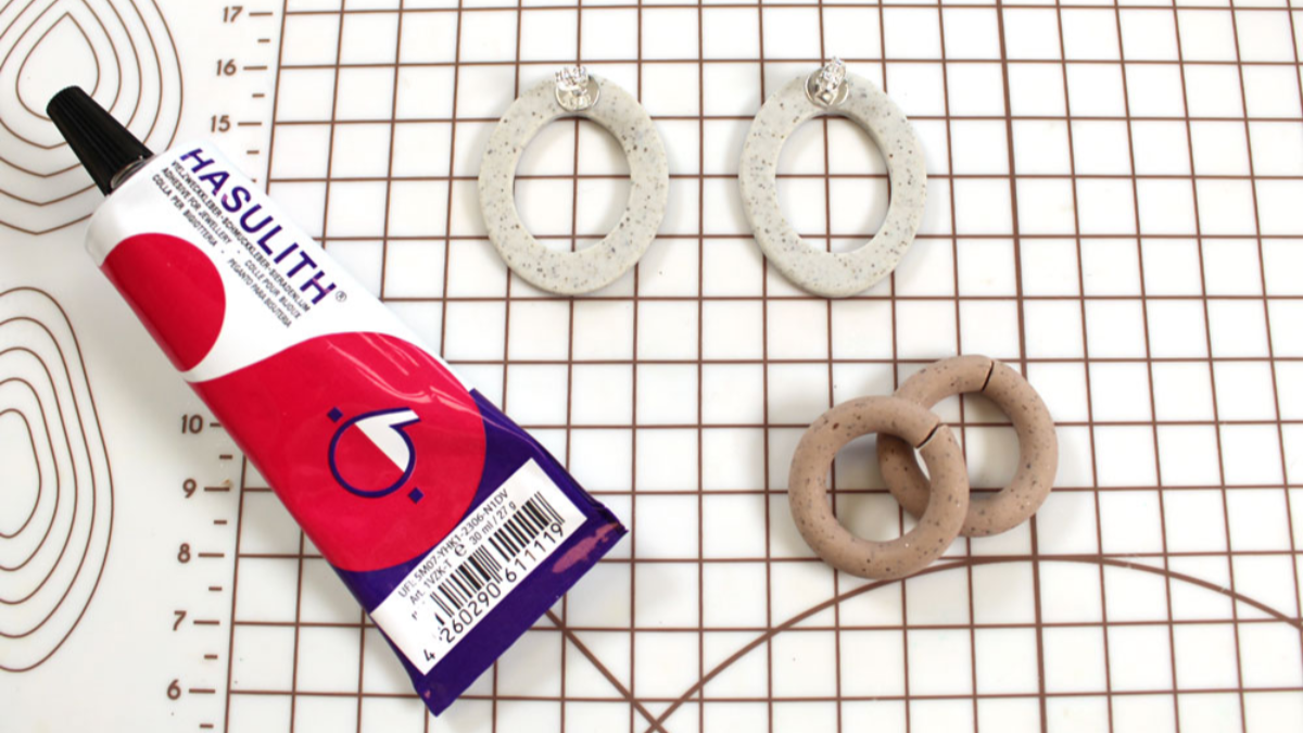 Boucles d'oreilles maillons interchangeables en pâte polymère : Etape 9