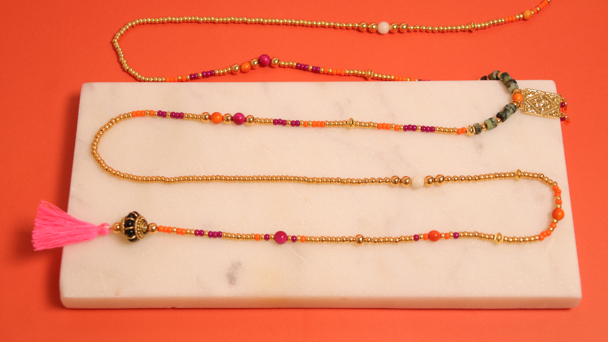 DIY Bijoux bohème avec perles heishi Turquoise africaine, graines naturelles et rocailles : Etape 5