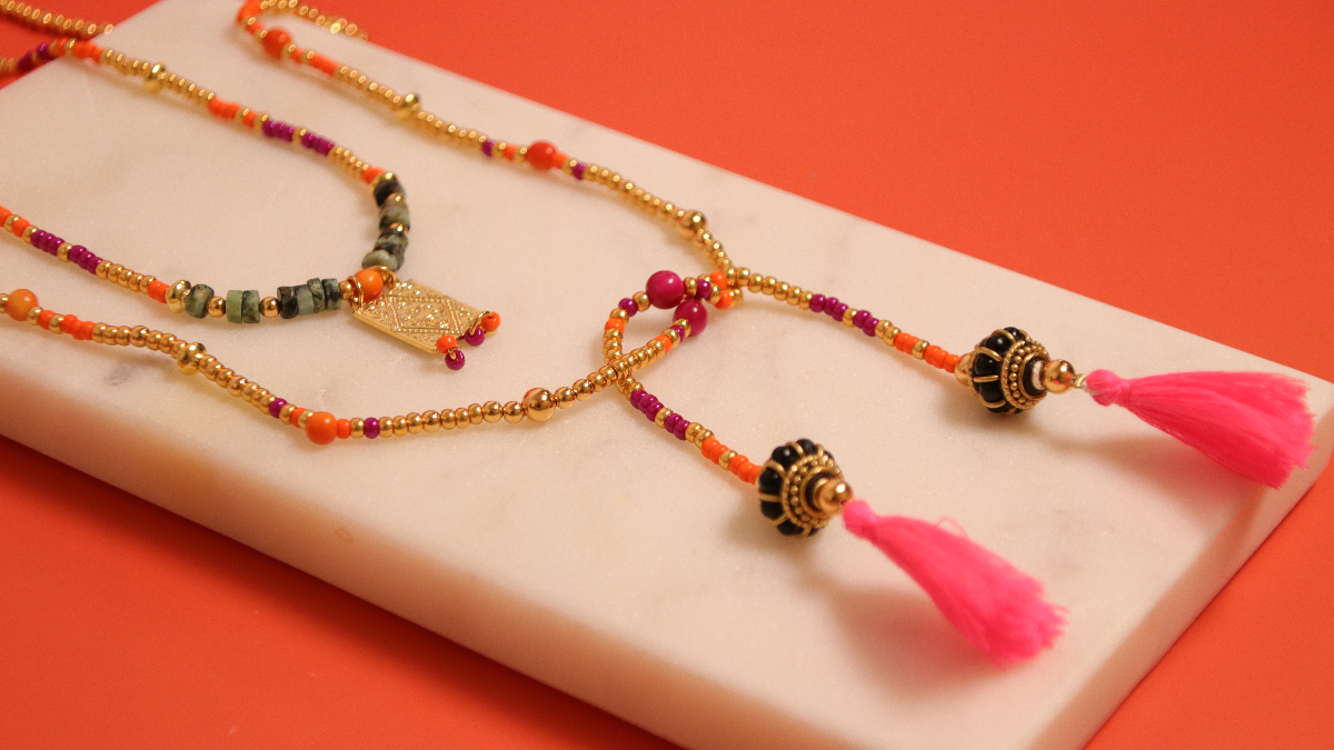 DIY Bijoux bohème avec perles heishi Turquoise africaine, graines naturelles et rocailles : Etape 7