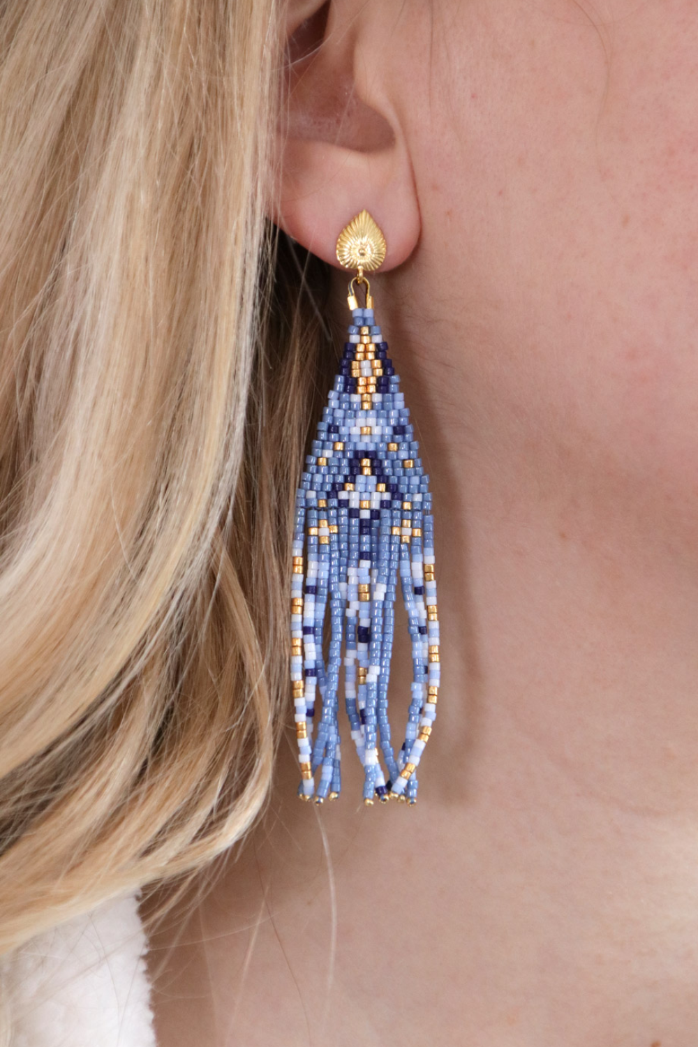 Schéma Grille de tissage double Brick Stitch Boucles d'oreilles pendantes en Miyuki