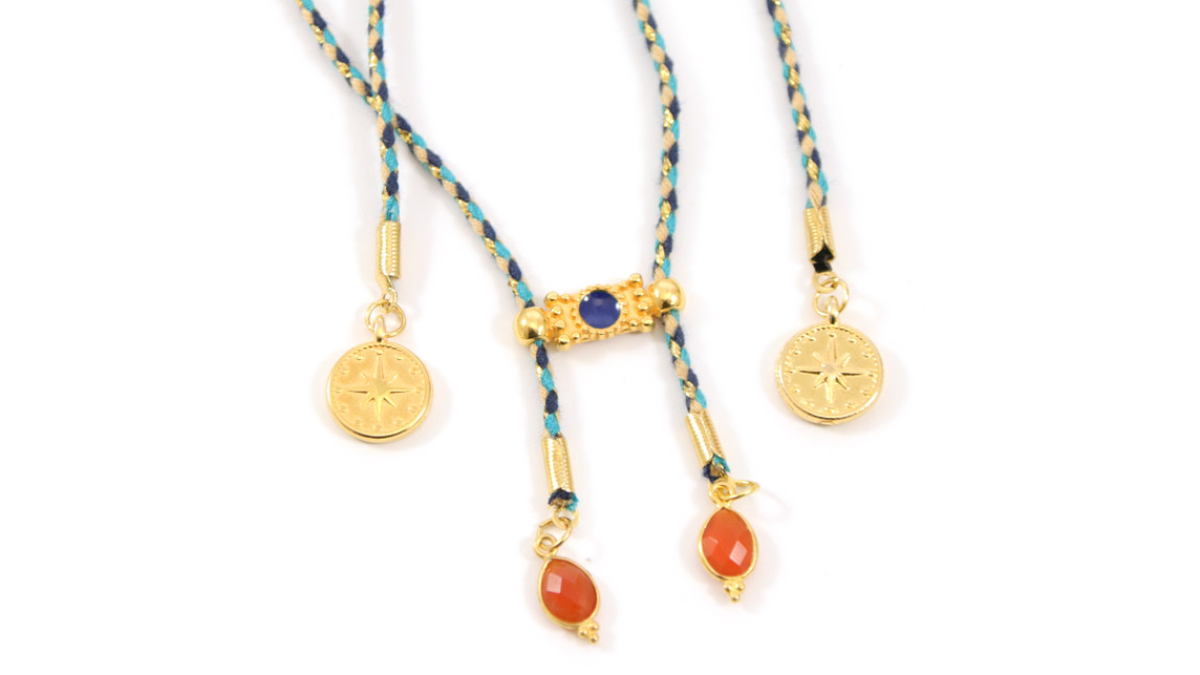 Stacking de colliers style bohème chic en pierres gemmes et breloques : Etape 4