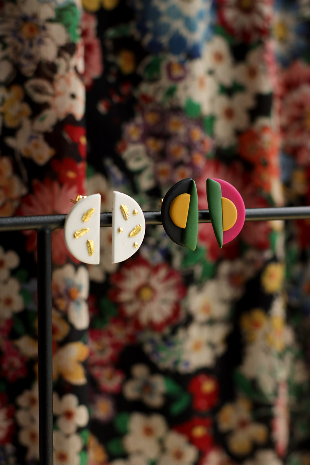 Schéma Boucles d'oreilles géométriques en polymère