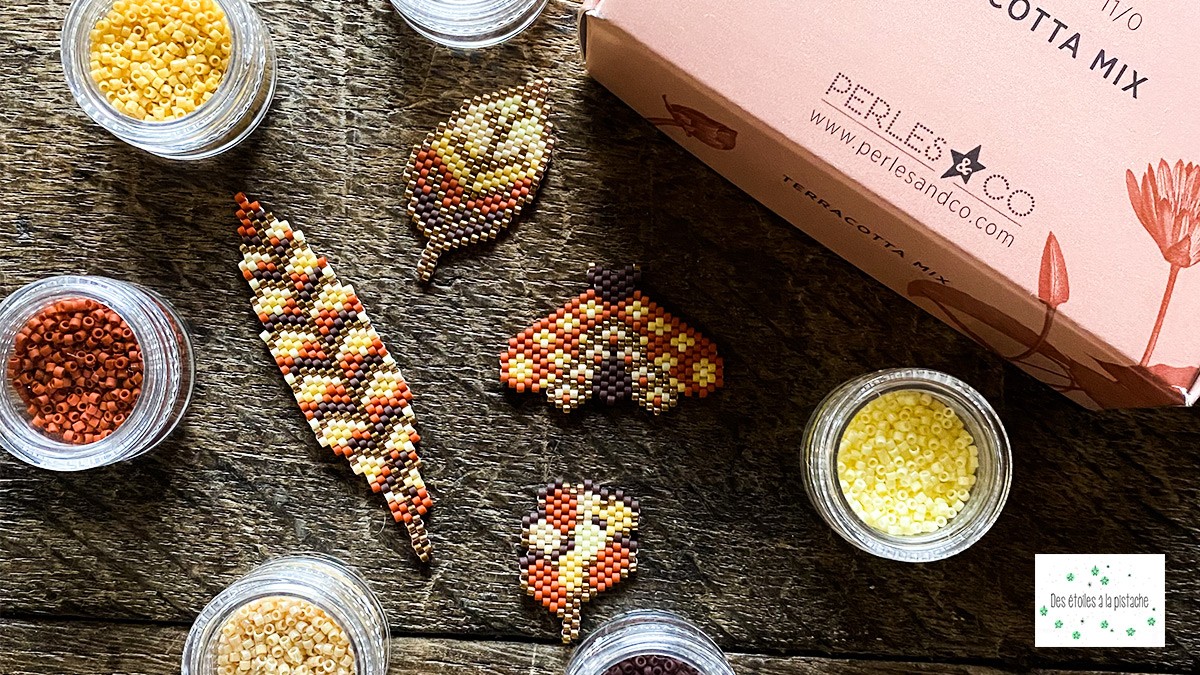 DIY tissages de perles Miyuki Delicas 11/0 thème nature avec assortiment kit terracotta mix