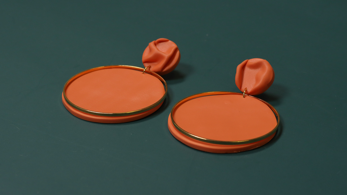 Schéma Boucles d'oreilles XL en pâte polymère FIMO effet plissé