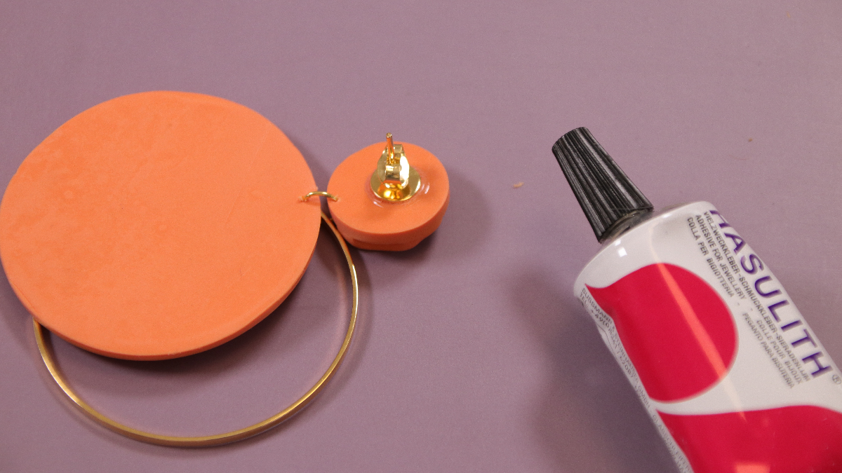 Boucles d'oreilles XL en pâte polymère FIMO effet plissé : Etape 5