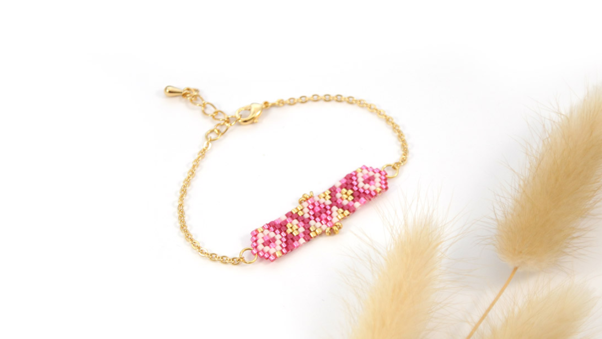 Mini Bracelet Miyuki en Peyote Impair Fuchsia
