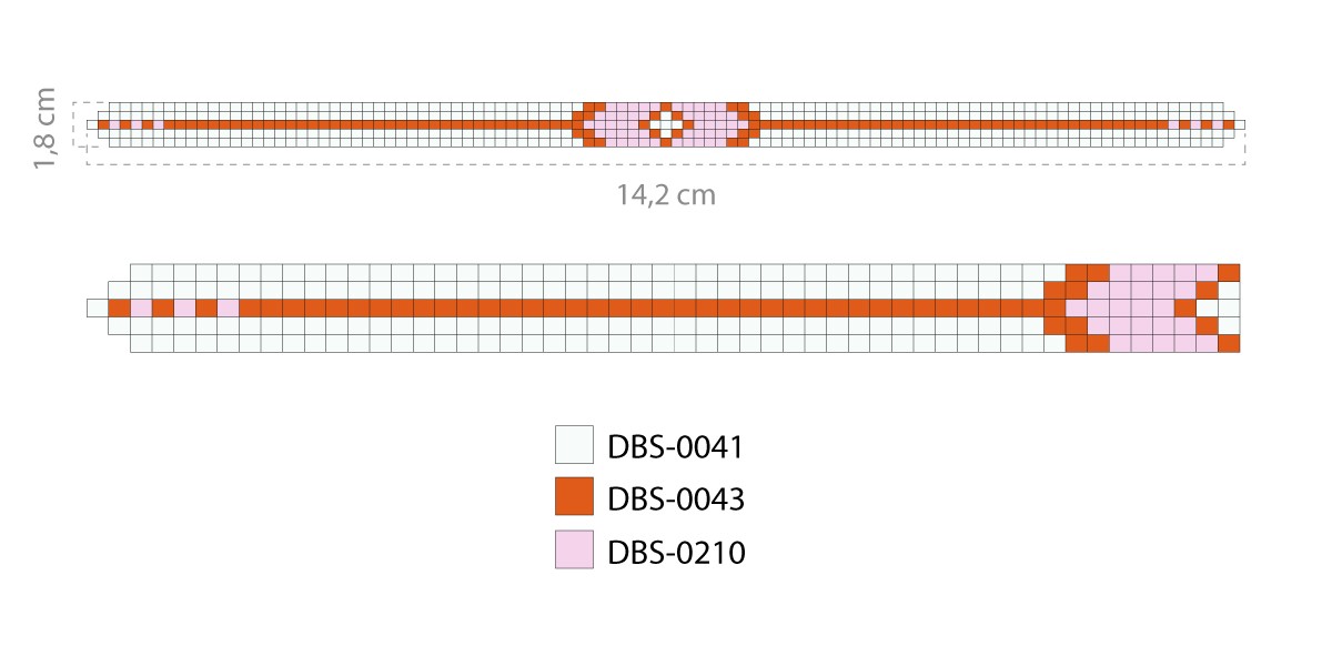 Schéma Bracelet Miyuki delicas 15/0 sur métier à tisser