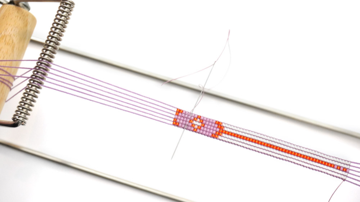 Bracelet Miyuki delicas 15/0 sur métier à tisser : Etape 3