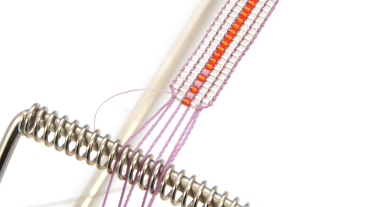 Bracelet Miyuki delicas 15/0 sur métier à tisser : Etape 5