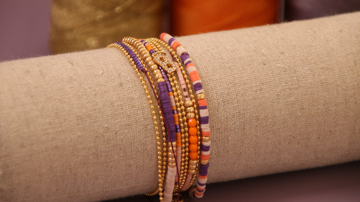 Schéma DIY Bracelet multirang pour débutant avec Heishi et Linhasita