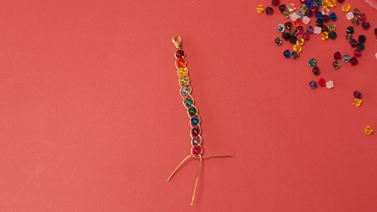 DIY Bague débutant tressage toupies PureCrystal arc-en-ciel : Etape 6