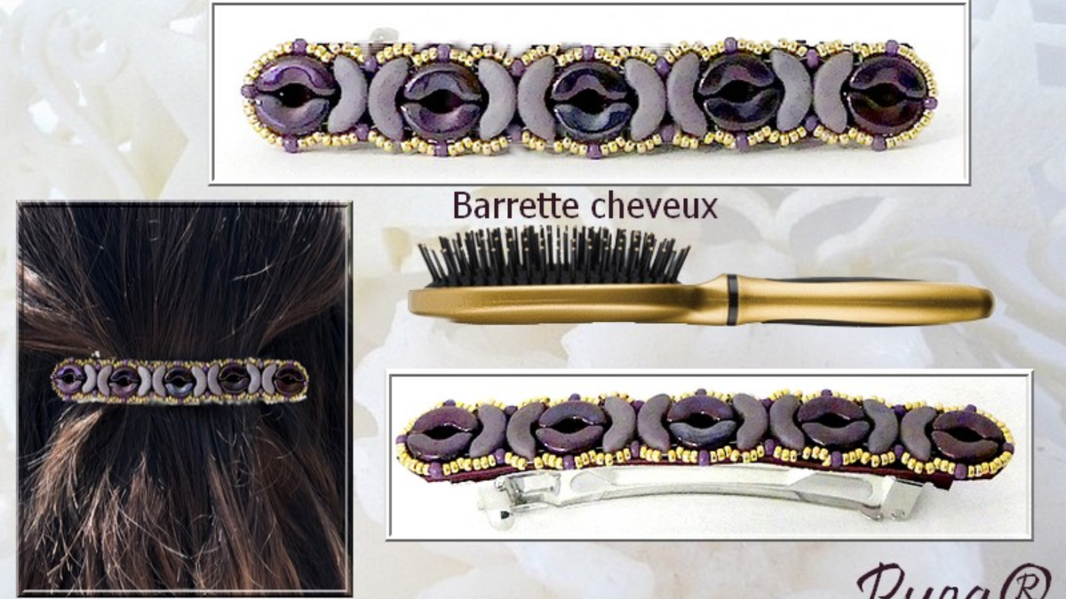 Tuto Barrette Salsa avec perles arcos par Puca et rocailles