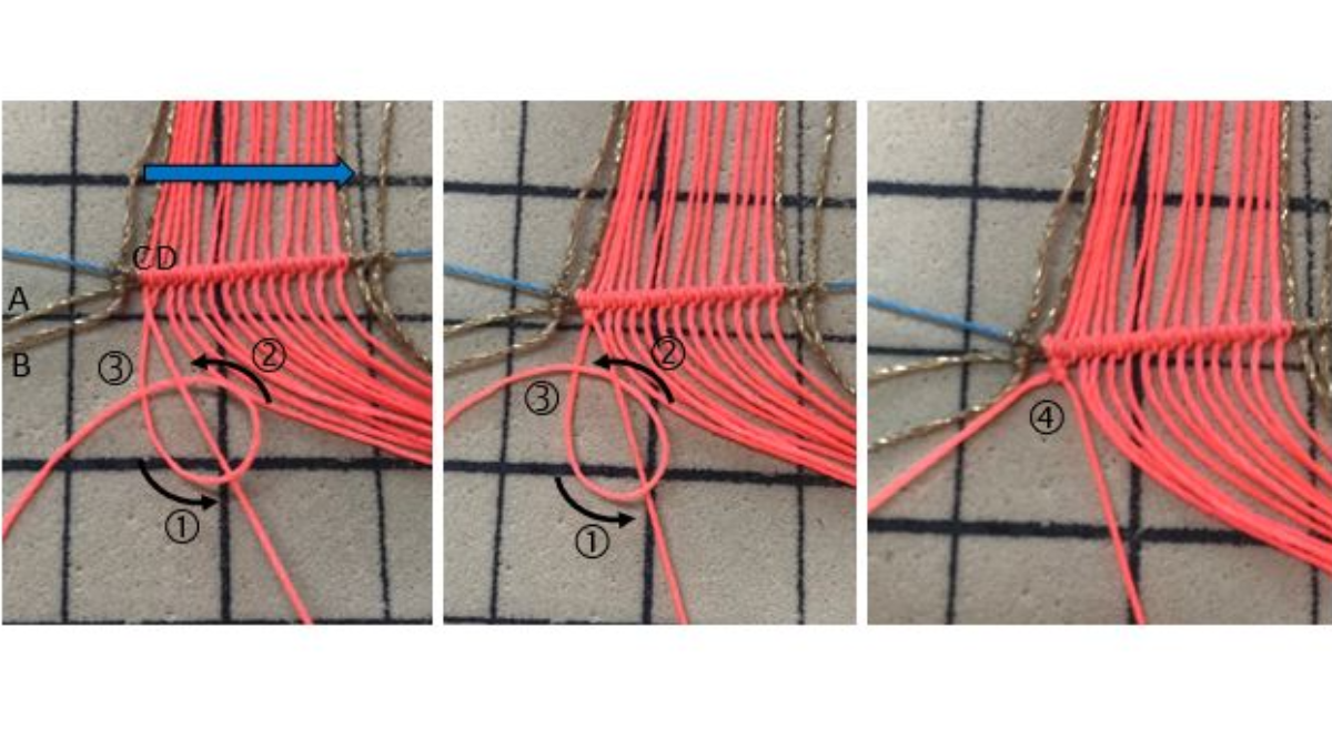 Bracelets unis ou à motifs en micro macramé avec fil ciré Linhasita : Etape 7