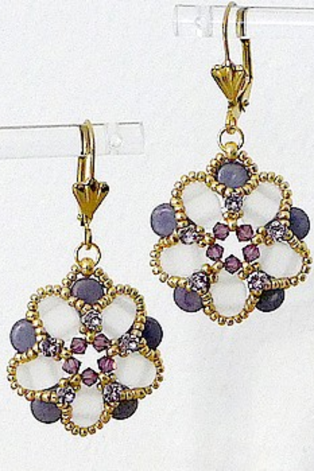 Schéma Boucles d'oreilles Fleurs de Mars avec perles Amos et Samos par Puca