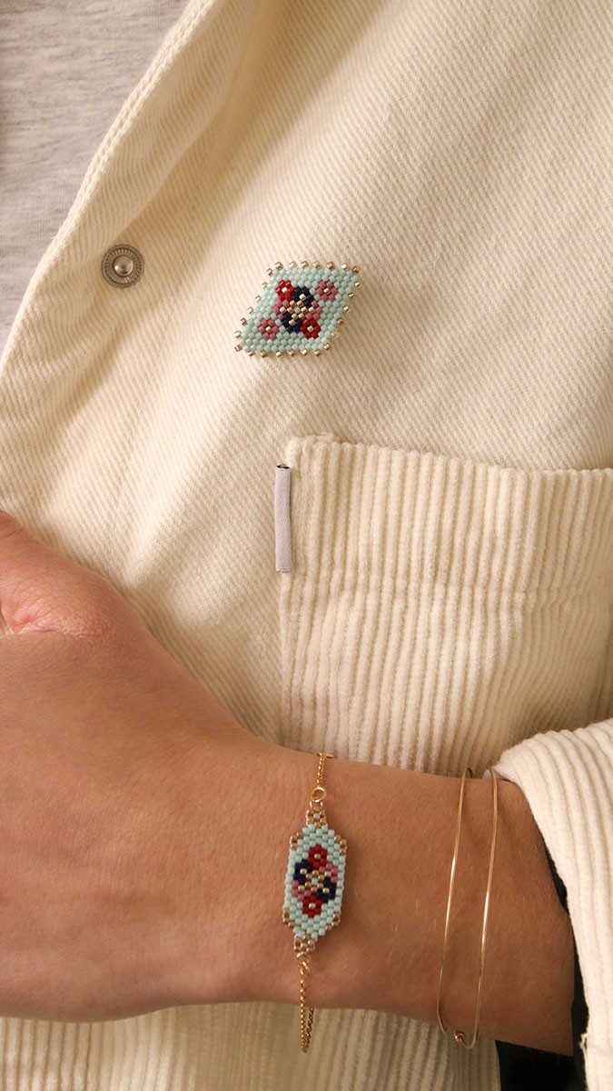 Schéma DIY bijoux et motifs en tissage avec assortiment de perles Miyuki 11/0 Royal Mix Schéma DIY bijoux et motifs en tissage avec assortiment de perles Miyuki 11/0 Royal Mix