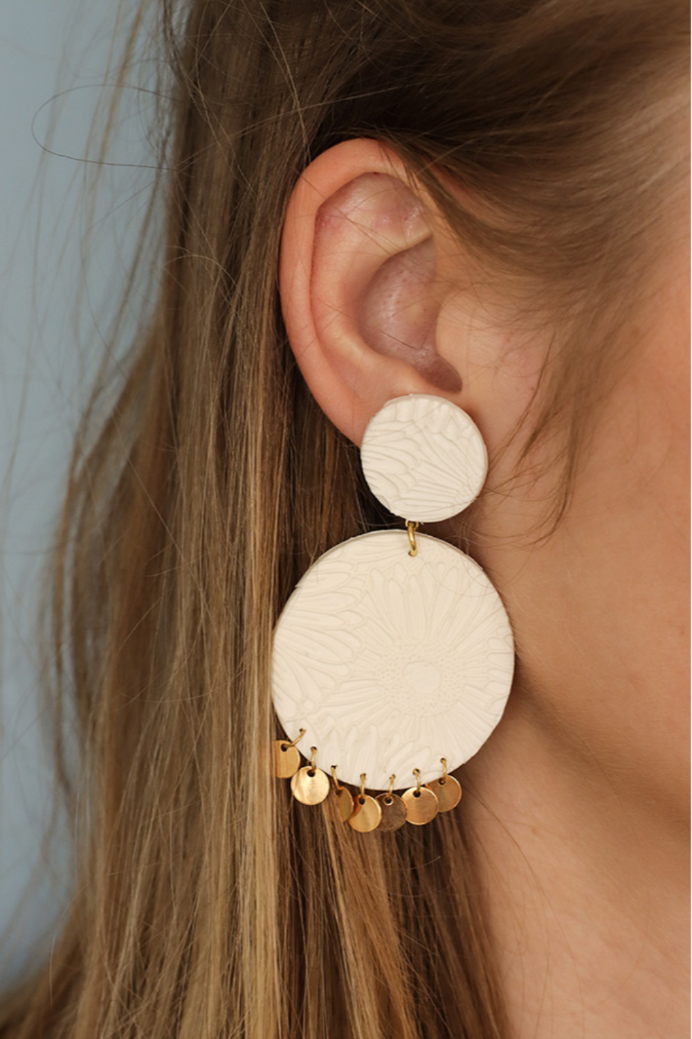 Schéma Boucles d'oreilles pâte Fimo avec plaque de texture Moïko Schéma Boucles d'oreilles pâte Fimo avec plaque de texture Moïko