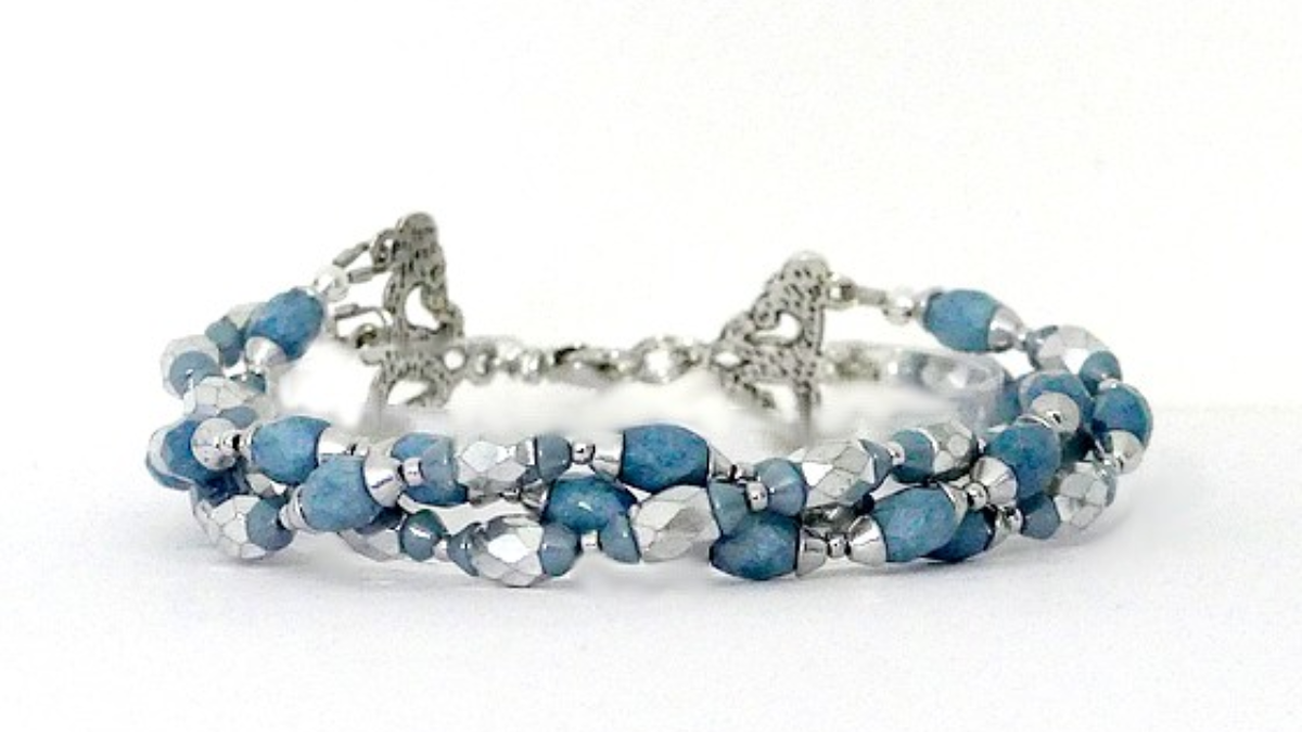 Bracelet K'line par Puca avec perles en verre Baros, Konos et rocailles Miyuki