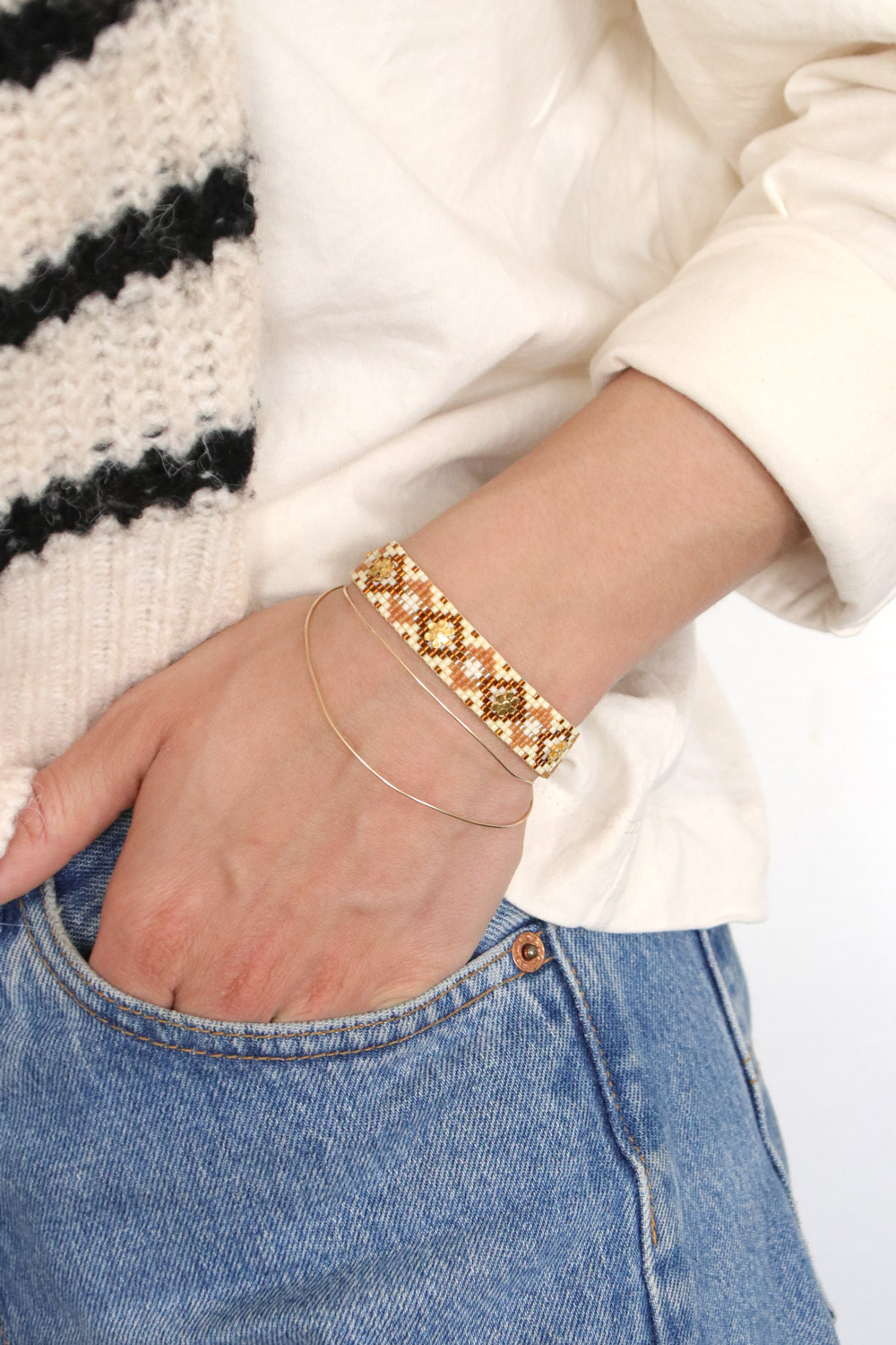 Grille de tissage Bracelet Miyuki sur métier à tisser