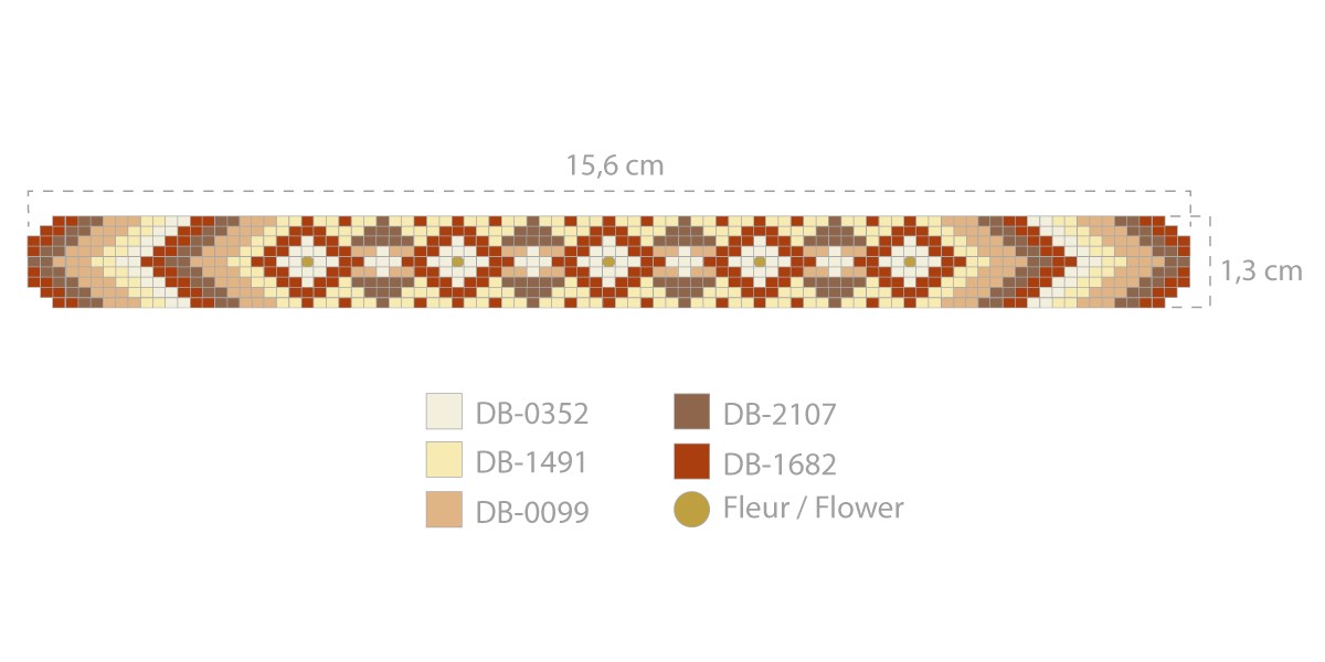 Schéma Grille de tissage Bracelet Miyuki sur métier à tisser