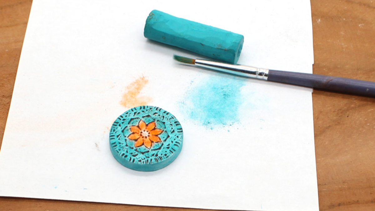 Pendentif polymère mandala avec serti en argent : Etape 6