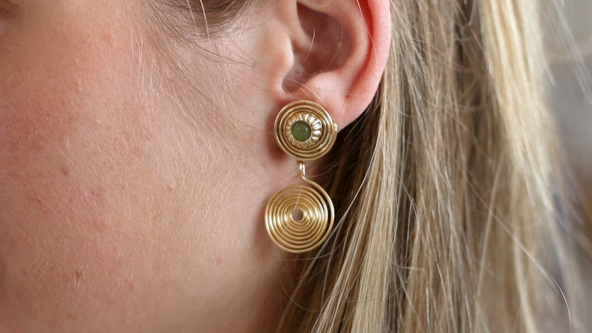 Schéma Boucles d'oreilles en spirales de fil métallique doré