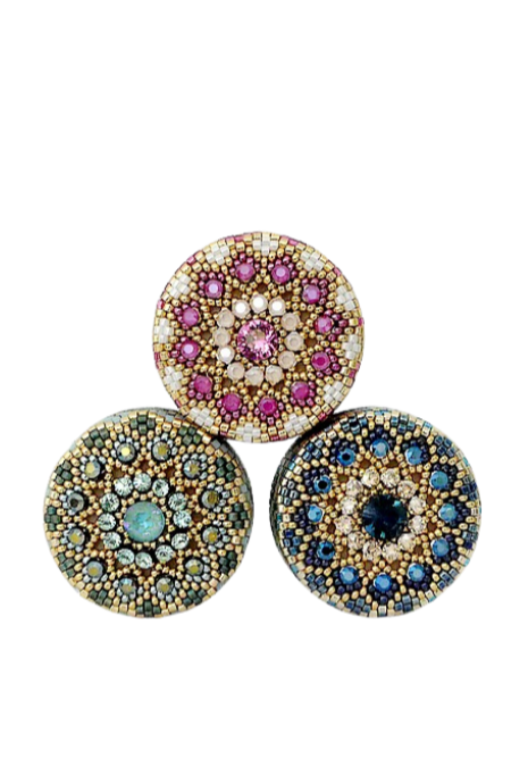 Schéma Bouchon Simon par Puca, strass mesh PureCrystal et rocailles et Delicas Miyuki