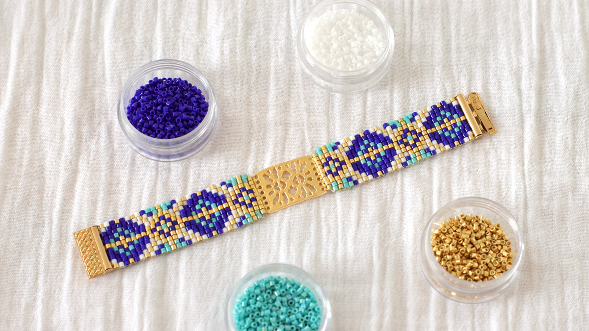 Schéma Bracelet Miyuki sur métier à tisser en Delicas 10/0