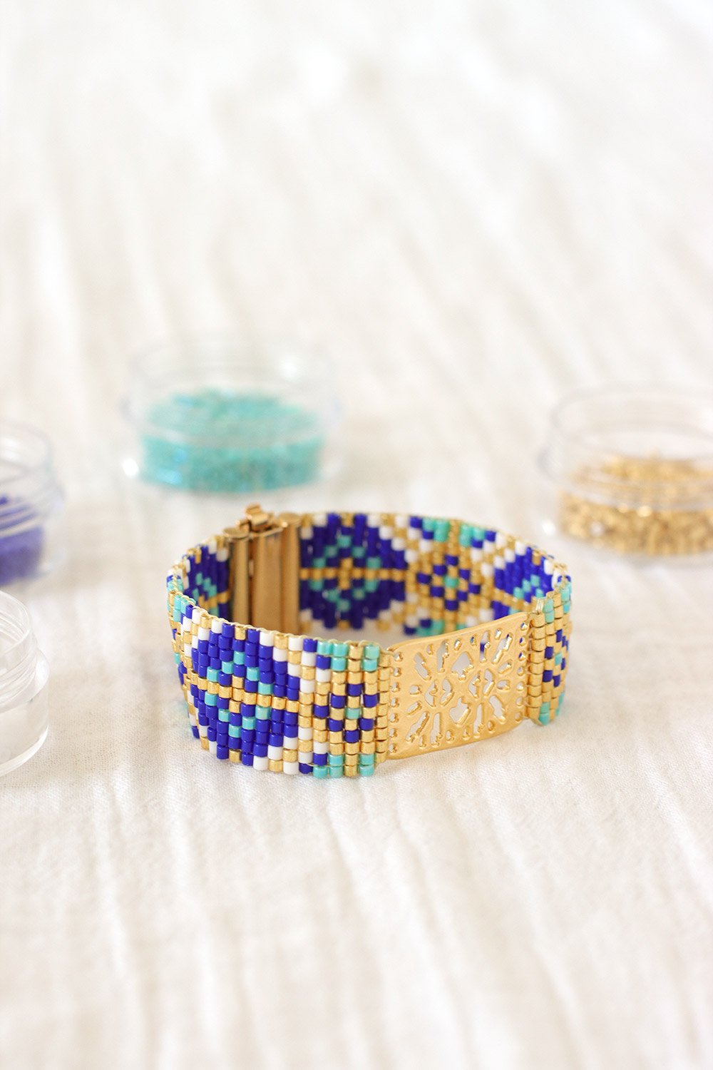 Schéma Bracelet Miyuki sur métier à tisser en Delicas 10/0