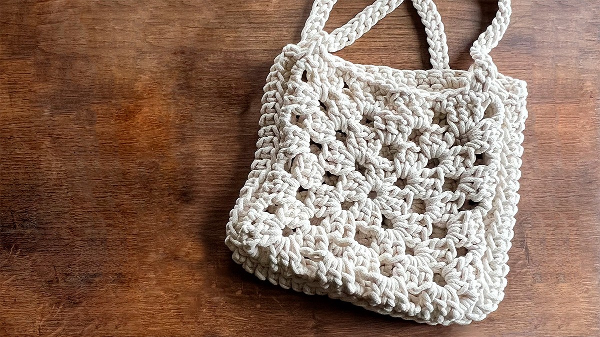 DIY Sac en carré crochet (granny square) avec fil de coton recyclé Nova Vita
