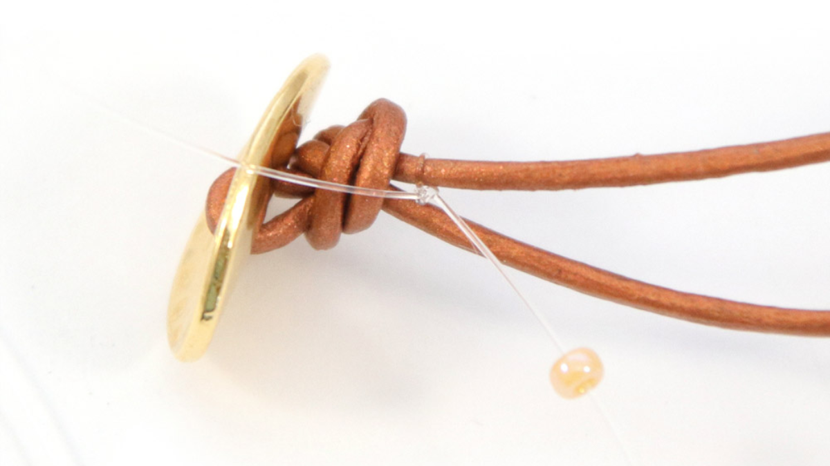 Tuto Bracelet wrap 2 tours ou lien de téléphone : Etape 2