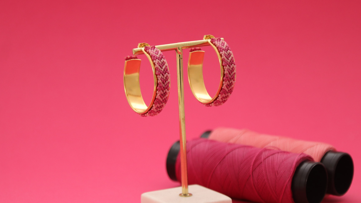 Créoles avec bracelet brésilien Coeur en cordes Slam