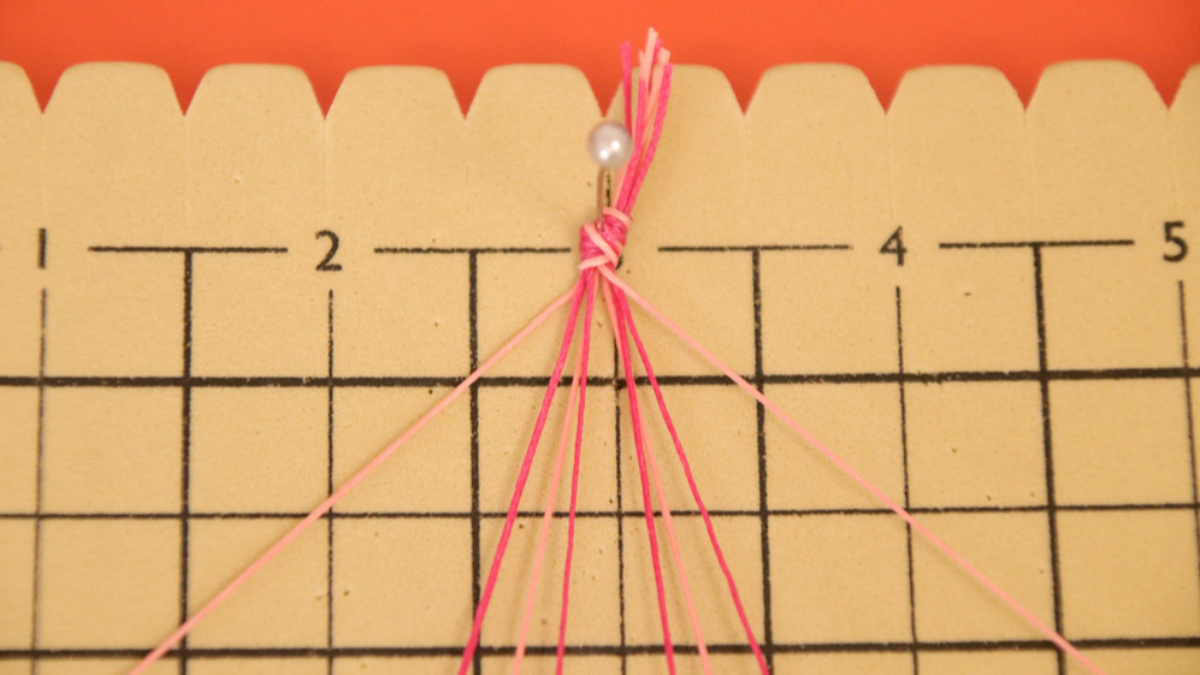 Créoles avec bracelet brésilien Coeur en cordes Slam : Etape 3