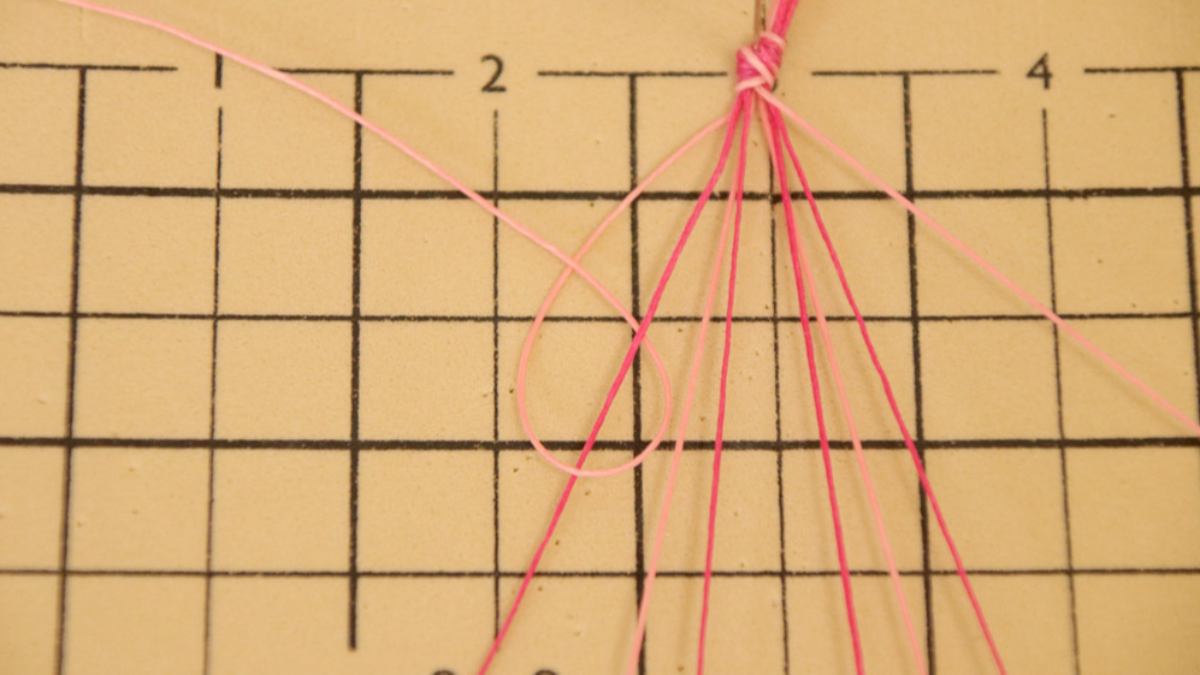 Créoles avec bracelet brésilien Coeur en cordes Slam : Etape 4