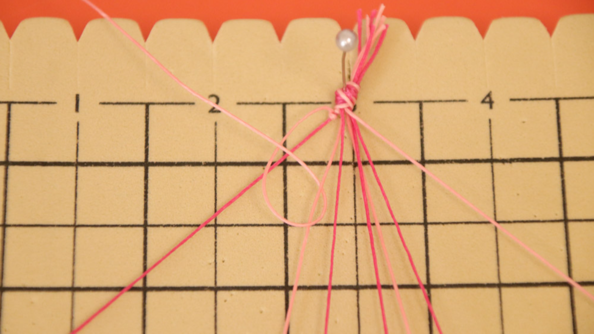 Créoles avec bracelet brésilien Coeur en cordes Slam : Etape 5