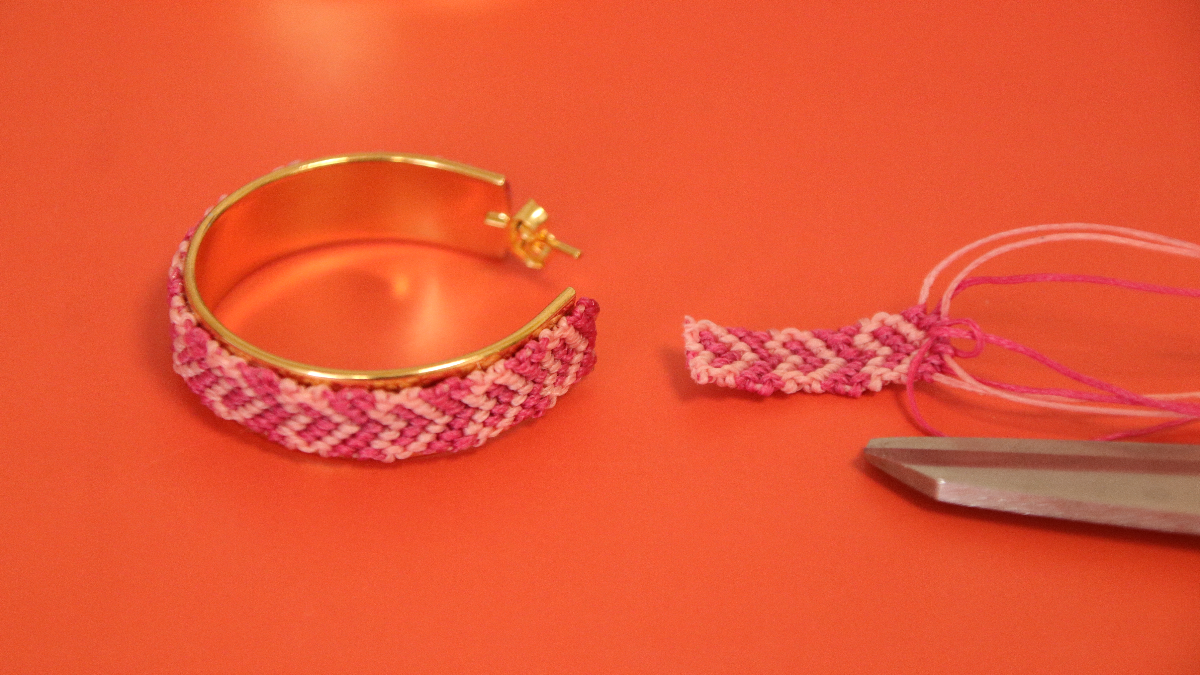 Créoles avec bracelet brésilien Coeur en cordes Slam : Etape 28